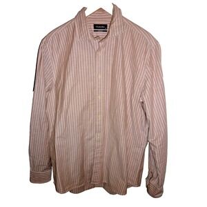 Emidio Tucci Regular Button Shirt Pink White Stripe‎ Cotton XL